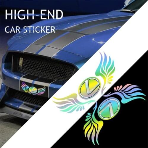 Angel Wings Seven Color Reflective Car Stickers Laser Body Sticker For Lexus GC GS LC LS NX RC RX UX RX350 RX300 IS250 RX330