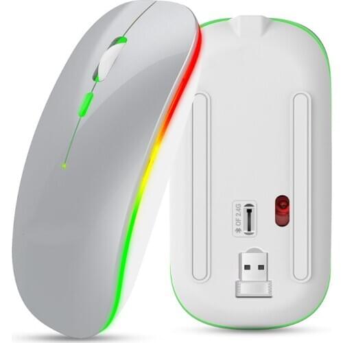2.4GHz Wireless Mouse Bluetooth 5.1 Dual Mode Mute Optical Gaming Mice Macbook