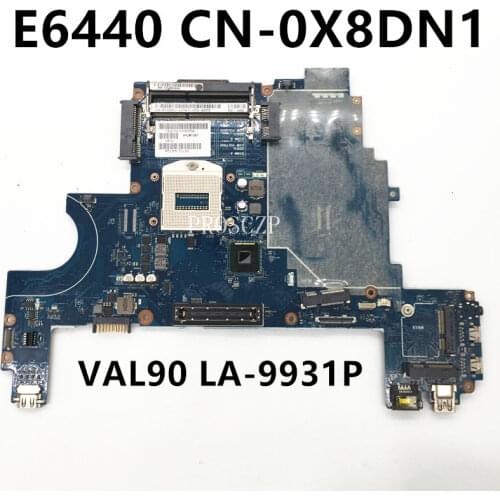 Free shipping For Latitude E6440 Laptop motherboard CN-0X8DN1 0X8DN1 X8DN1 VAL90 LA-9931P working well