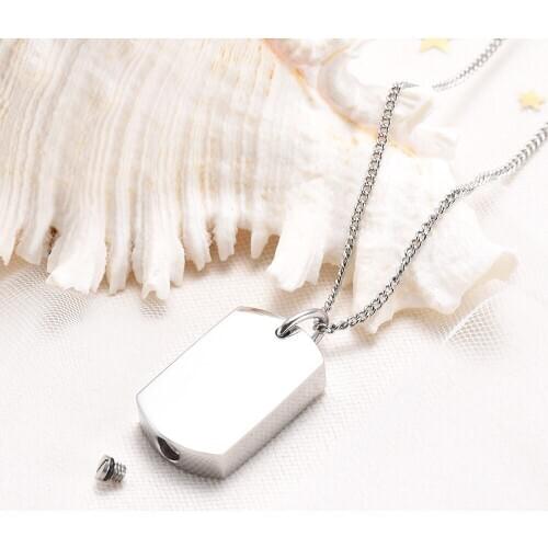 Grandpa Carved Dog Tag Birthstone Cremation Urn Necklace Pendant for Human Ashes Holder Stainless Steel Memorial Keepsake