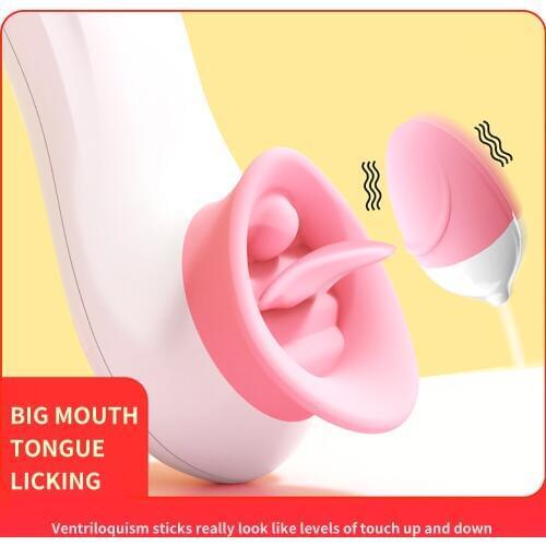 G-spot Vibrator Tongue Licking Clitoris Stimulator Dildo Vagina Lick Vibrator Erotic Adult Sex Toys for Woman Female Masturbator