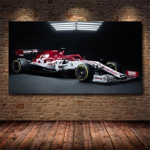 Formula 1 Car Kimi Raikkonen Print Oil Canvas Painting Racing Lovers For Living Room Bedroom Home Decoration Painting Unframed