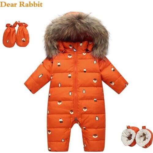 -30 degree Russia winter children clothing down jacket for baby Girl clothes Kids Jumpsuit boy outerwear coats thicken snowsuits