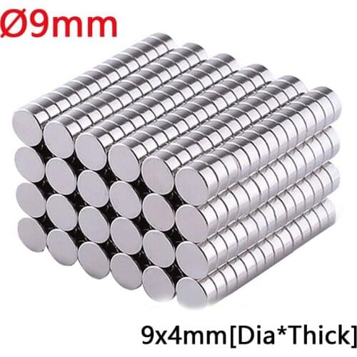 Ø9x4mm NdFeB Round Powerful Magnets Rare Earth Strong Crafts Permanent Neodymium Magnet N35