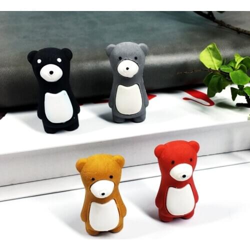 24 pcs Cute pet world puzzle eraser Creative cartoon bear eraser primary prize stationery for school
