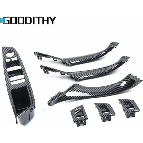 LHD RHD Carbon Fiber Handle Window Switch Set Car Inner Door Handle Panel for BMW 5 Series F10 F11 F18