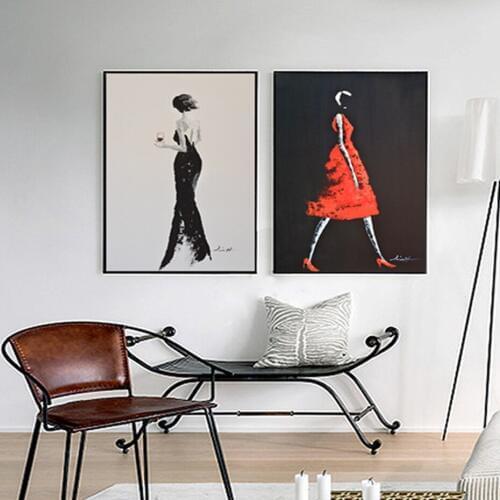 Fashion Women Canvas Paintings Modern Posters and Prints Nordic Abstract Wall Art Pictures For Living Room Home Decor Unframed