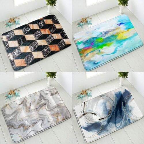 Marble Bath Mat Modern Simple Non-Slip Floor Mats Bedroom Kitchen Doormat Rug Absorbent Carpet Washable Foot Pads Home Decor
