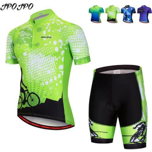 JPOJPO 2019 MTB Cycling Clothing Men Pro Team Cycling Jersey Set Ropa Ciclismo Bike Short Sleeve Suit Bicycle Wear Clothes