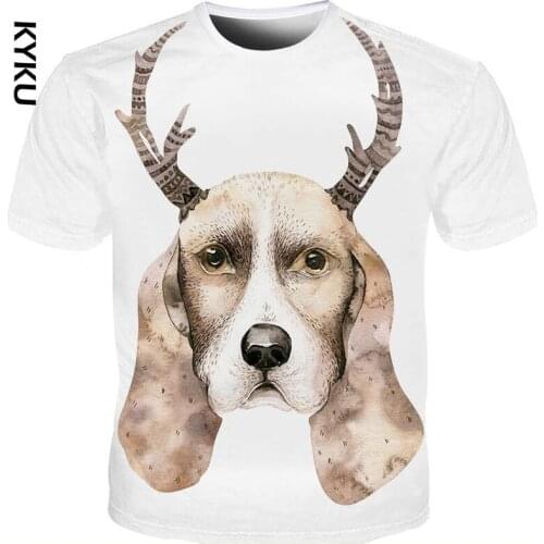 KYKU New Arrival Dog Printed Men tshirt Fashion Male/Female T shirt Summer Fashion Casual Top Tees for Men Plus Size 5XL