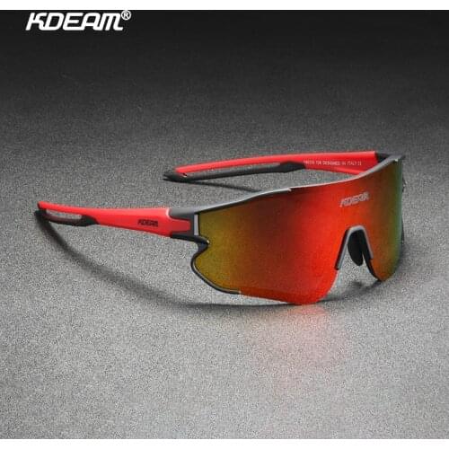 Mirror Sports Sunglasses Men Polarized Oversized Cool TR90 Safety Shades KDEAM UV400 Unbreakable Glasses With Free Box