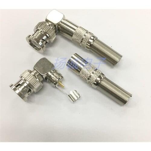 Pure Copper BNC Male Elbow BNCJW-5 Wiring Plug 90 Degree Metal Q9 Connector Elbow Surveillance Video Head