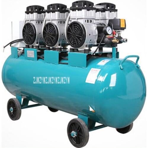 1100*3-160L Mute Air Compressor High Pressure Pump Small Portable Oil Free Air Compressor Woodworking Copper Air Compressor 220V