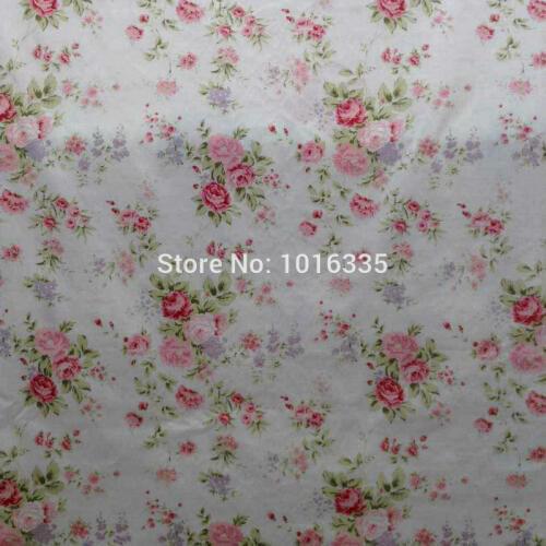 New 160CM Width Beige Vintage Rose Floral 100% Twill Cotton Patchwork Fabric Sewing Material