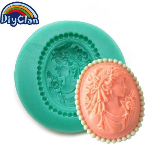 New Silicone chocolate molds cake decorating tools Pretty girl fondant cake mold sugar craft tools soap mould kitchen F0107TX35