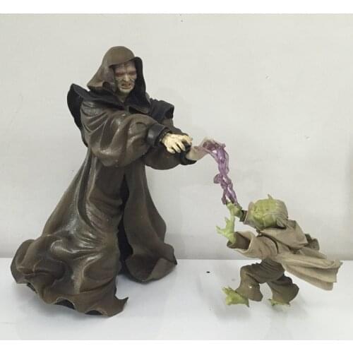 Genuine Bulk Star Wars Sheev Palpatine Darth Sidious Vs Master Yoda Nostalgia Theater Edition Model Anime Action Figures Collect