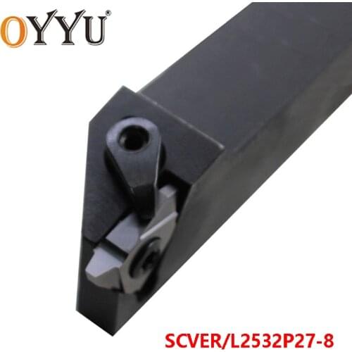 OYYU SCVER SCVEL 2532 Turning Tool Holder SCVER2532P27-8 SCVEL2532P27-8 Lathe Cutter Shank use 27VER/VNR Cabride Inserts