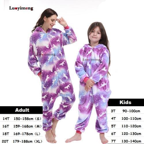 Girls Sleepwear Clothes Kids Stitch Unicorn Pajamas Kigurumi Cartoon Anime Licorne Onesie Sleepers Boy Halloween Jumpsuit Pijama