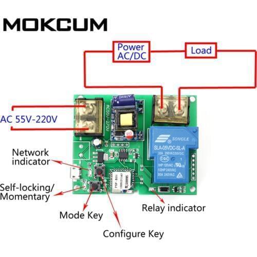 Wifi Remote Control Relay Module 240V 30A High Power 6000W Phone APP Remote Control Timer Switch
