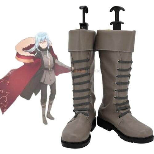 Cartoon Rimuru Tempest Grey Shoes Cosplay Tensei Shitara Slime Datta Ken Rimuru Tempest Cosplay Boots Grey Custom Made