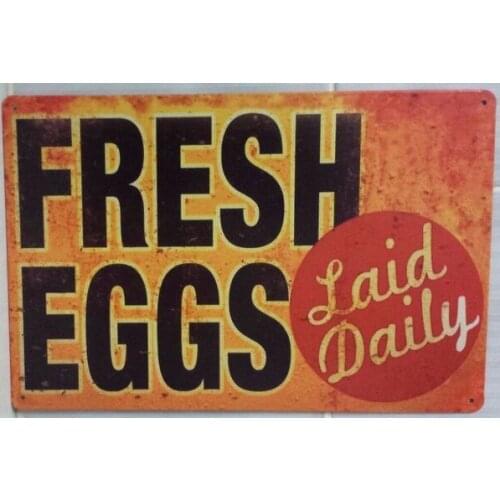 Fresh Eggs Garage Rustic Look Vintage Tin Signs 8x12 inch