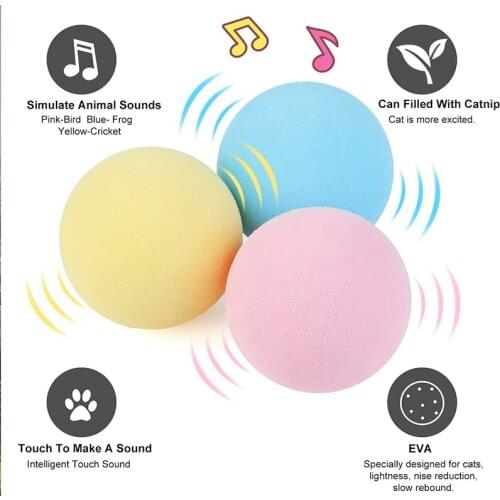 Smart Cat Toys Interactive Ball Catnip Cat Training Toy Pet Playing Ball Pet Squeaky Supplies Products Toy for Cats Kitten Kitty