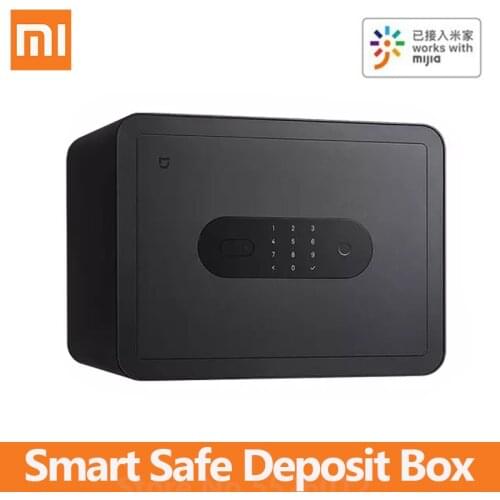Xiaomi Mijia Smart Safe Deposit Box Anti-Drilling Remote Alarm Reminder Fingerprint Unlock Strongbox MiHome App Control