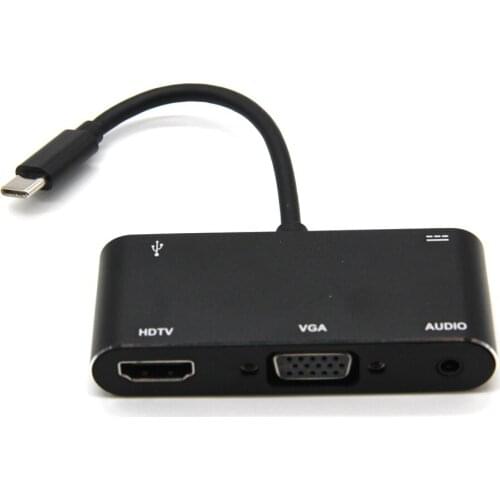 USB-C HUB to VGA USB 3.0 HDMI-compatible Type-C PD Hub 3.5Audio Jack USB 3.1 Adapter for MacBook Samsung Huawei P30 TV Projector
