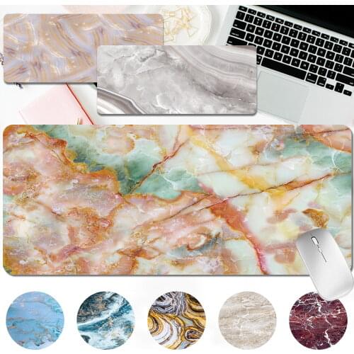Waterproof Mouse Pad Marble Series Gaming Mouse High Quality Large Portable PU Leather Mouse Mat Non-slip Keyboard Mouse Pad