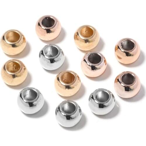 100pcs/lot Gold CCB Beads Big Hole Beads Looser Spacer Beads For Jewelry Making Accessories For Bracelet Charms 4 6 8 10 12mm