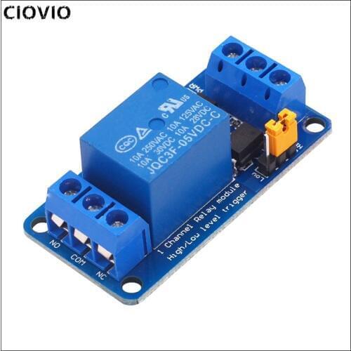 CIOVIO 5PCS 3.3V 5v 12v 24V 1 Channel Relay Module High and Low Level Trigger Dual Optocoupler Isolation 3.3V Relay Module