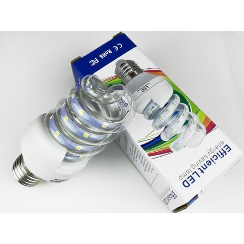 1pcs 5w 7w 9w lamp Household E27 screw super bright LED light corn energy-saving spiral type for AC 85v-265v