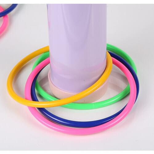 10 Pcs Colorful Hoopla Ring Toss Cast Circle Sets Educational Toy Puzzle Kids