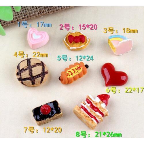 10pcs Peach heart simulation cake bread resin charms DIY jewelry accessories mobile phone shell beauty materials manufacturers