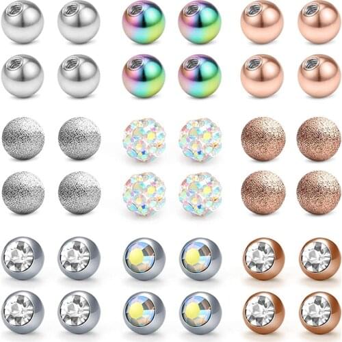 14G Replacement Balls Belly Button Rings Ball 5mm 8mm Steel Plastic Pearl Industrial Barbell Tongue Ring Piercing Jewelry