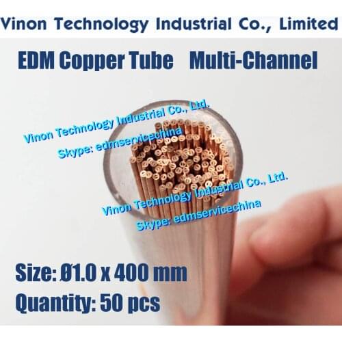 50pcs/bag) 1.0x400MM Copper Tube Multichannel (Web type), EDM Multihole Copper Tube Electrode 1.0x400mm, Drill EDM Parts