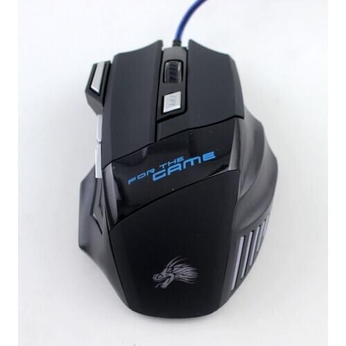 7 Button Wired Mouse,Ergonomic USB Computer Mouse with 4 Adjustable DPI(1000 to 5500),Rainbow LED Light,for Games and Office