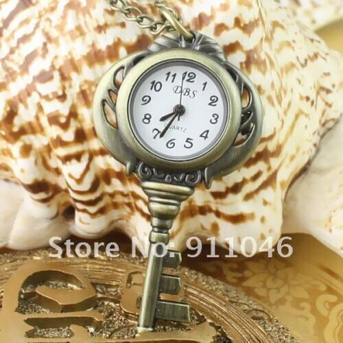 Free shipping key necklace watch,Womens mens necklace watch 50pcs/lot wholesale,Gift Watch Fast Delivery