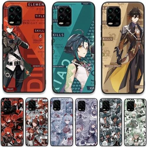 Genshin Impact Anime Case For Xiaomi Poco M3 F3 X3 NFC Redmi Mi Note 8 8T 9 9S 9A 10 10S 10T 11 7 6 5 Lite K40 Pro Max Funda Bag