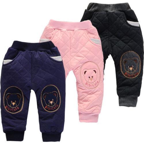 BibiCola Children Pants Winter Autumn Girls Thick Warm Leggings Kids Boys Cartoon Trousers Baby Girls Christmas Pants Clothing