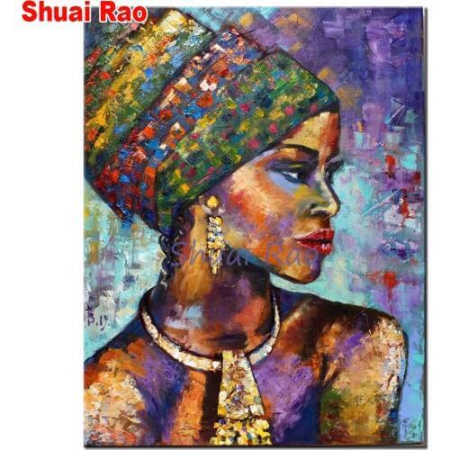 Home art Diamond Painting sexy African woman 5d DIY Diamond Embroidery Square Round Diamond Mosaic rhinestone lady pattern art