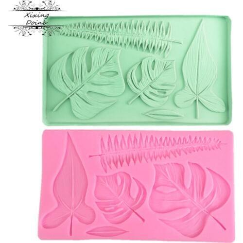 DIY leaf shape silica gel mold household 3D soft candy mold cake decoration tool chocolate baking tool cake mold