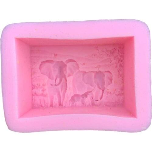 Elephant Pattern Soap Silicone Mould Handmade DIY Making Candle Molds Supplies