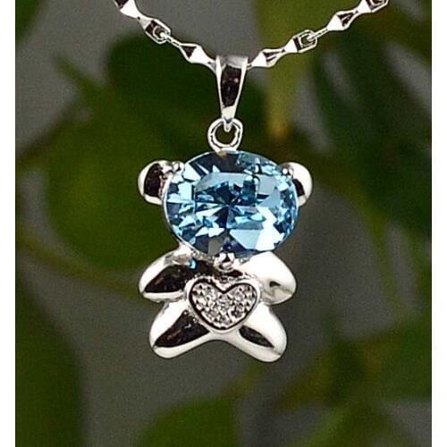 Guarantee Plain 925 Sterling Silver, Cubic , Crystal pendant 21 mm, 2g, PE37118