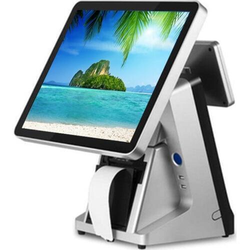 Hot Sale 15 inch touch screen Pos all in one pos terminal pos system with VFD 80mm printer