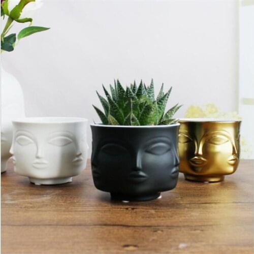 Nordic Style Muse Face Ceramic Vase Flower Pot Home Decoration Accessories Holder Craft Ornaments
