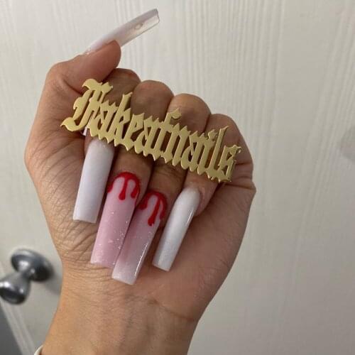 Noelia Custom Knuckles Name Ring Personalized Three Finger Rings Custom Large Nameplate Rings Fashion Women Men Jewelry