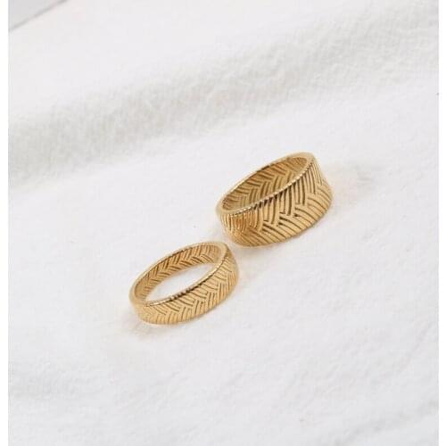 Stainless Steel Trendy Irregular Wheat Woven Designer Ring Gift For Womens Personalized Fashion Boho Style Rings Jewellery