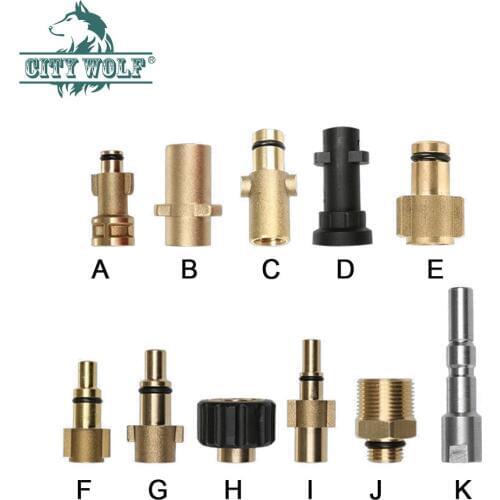 High pressure car washer brass adaptor snow foam gun metal lance joint for Karcher Lavor Huter AR Makita Interskol Bosche Alto