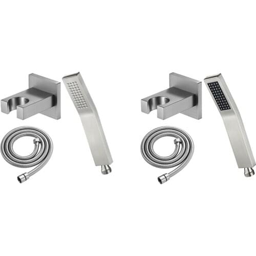 Brass Hand Shower Set Wall Mounted Hand Held Brass Shower Head Brass Holder & 1.5M Hose Water Saving Shower Sprayer